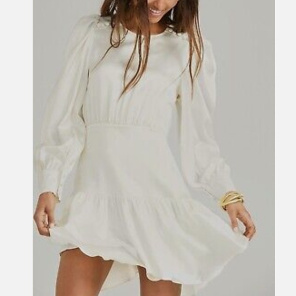 Teyana loveshackfancy white silk mini